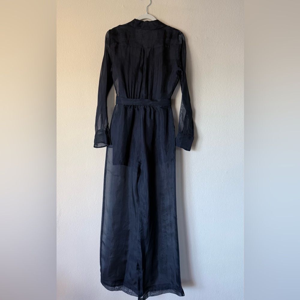 Anthropologie Sheer Utility Black Jumpsuit size 2 - Picture 11 of 14